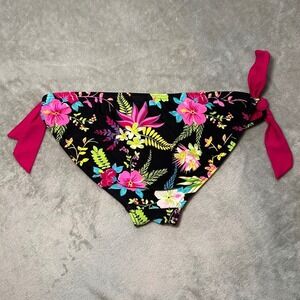 Y2K Xhilaration Bikini‎ Bottom Juniors Size S Tropical Floral Cheeky Whimsigoth